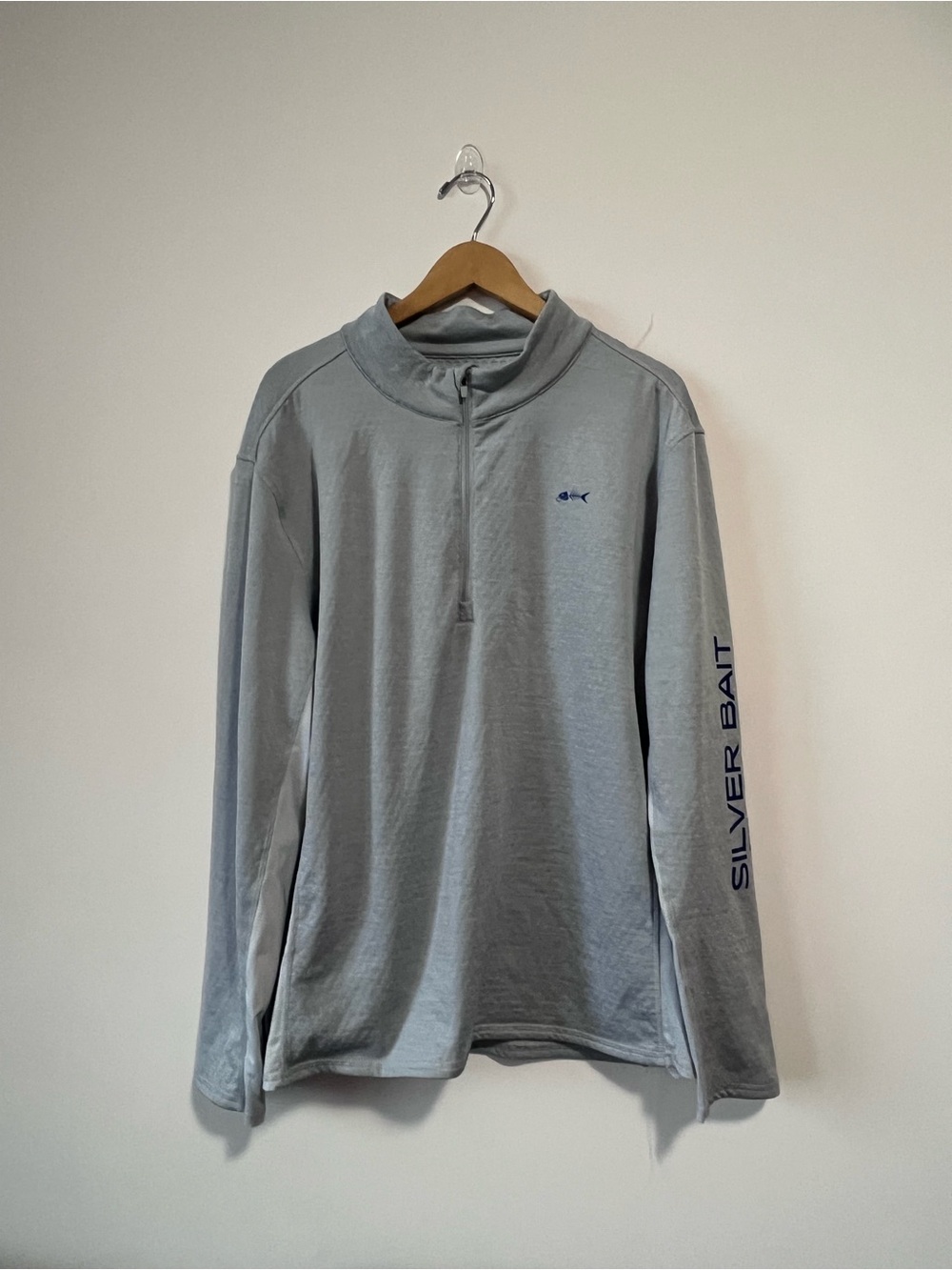 Men’s Silverbait Longsleeve 3/4 Zip Gray Sweater XL